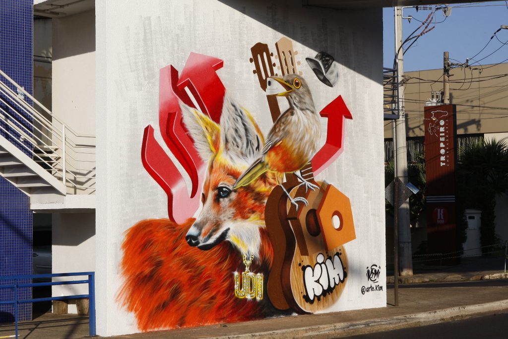 Passarela da avenida João Naves de Ávila recebe arte do grafite 2