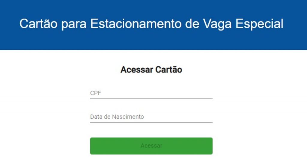 Pedido do cartão para estacionamento de vaga especial agora também é on-line 1