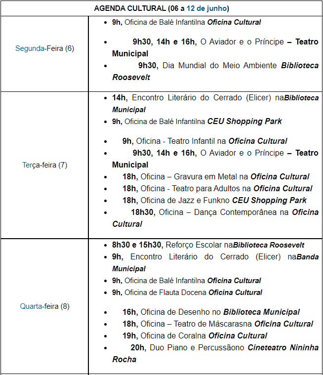 Agenda Cultural desta semana está recheada de atrações 1
