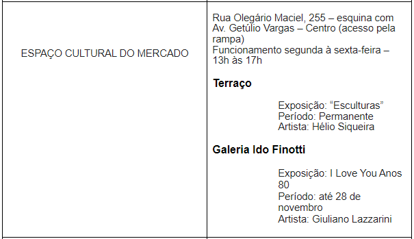 Confira a Agenda Cultural para esta semana 6