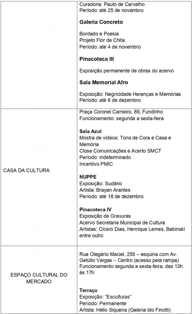 <strong>Novembro chega com diversas atividades culturais para a população</strong> 3