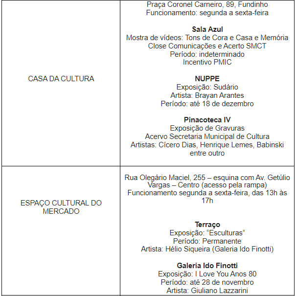 <strong>Novembro chega com diversas atividades culturais para a população</strong> 3