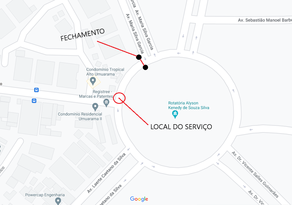 Interdição de trânsito para manutenção do Dmae na rede de esgoto 1
