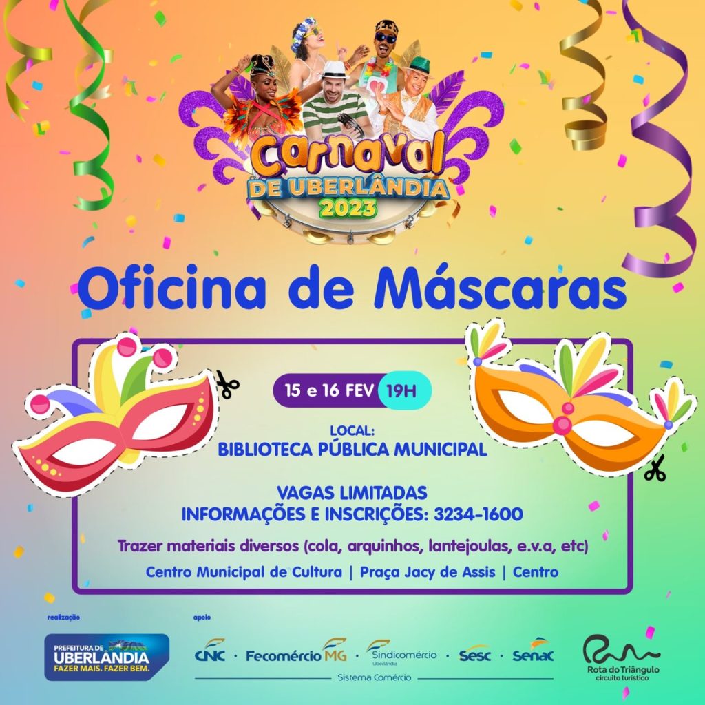 <strong>Oficinas de Fantasias e Máscaras da Biblioteca Municipal estão com inscrições abertas</strong> 1