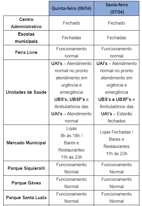 <strong>Confira como ficam os serviços municipais na Semana Santa</strong> 1